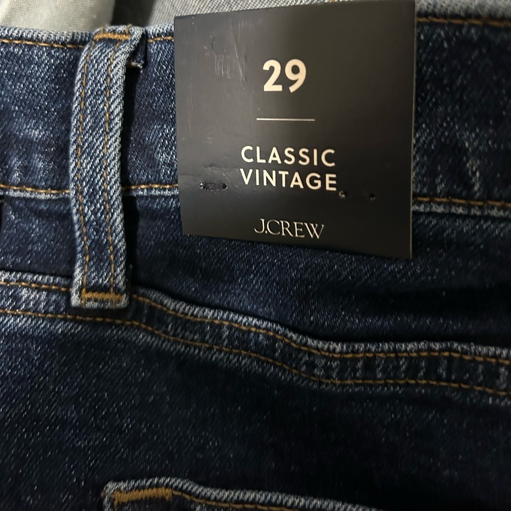 NWT J Crew Classic Vintage Raw Hem Dk Blue Jean 28 and 29 - Picture 11 of 12